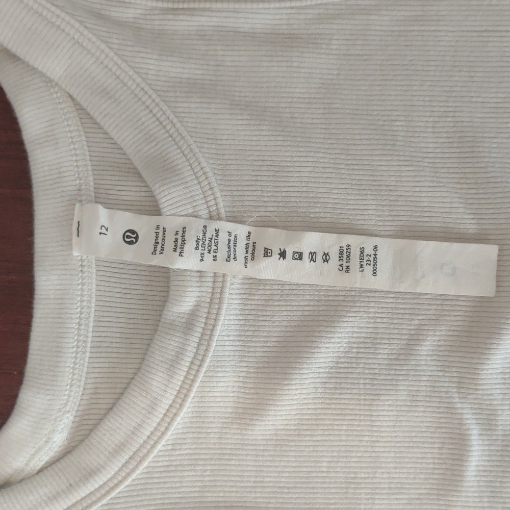 Lululemon Cropped Ribbed Tank - Picture 2 of 3